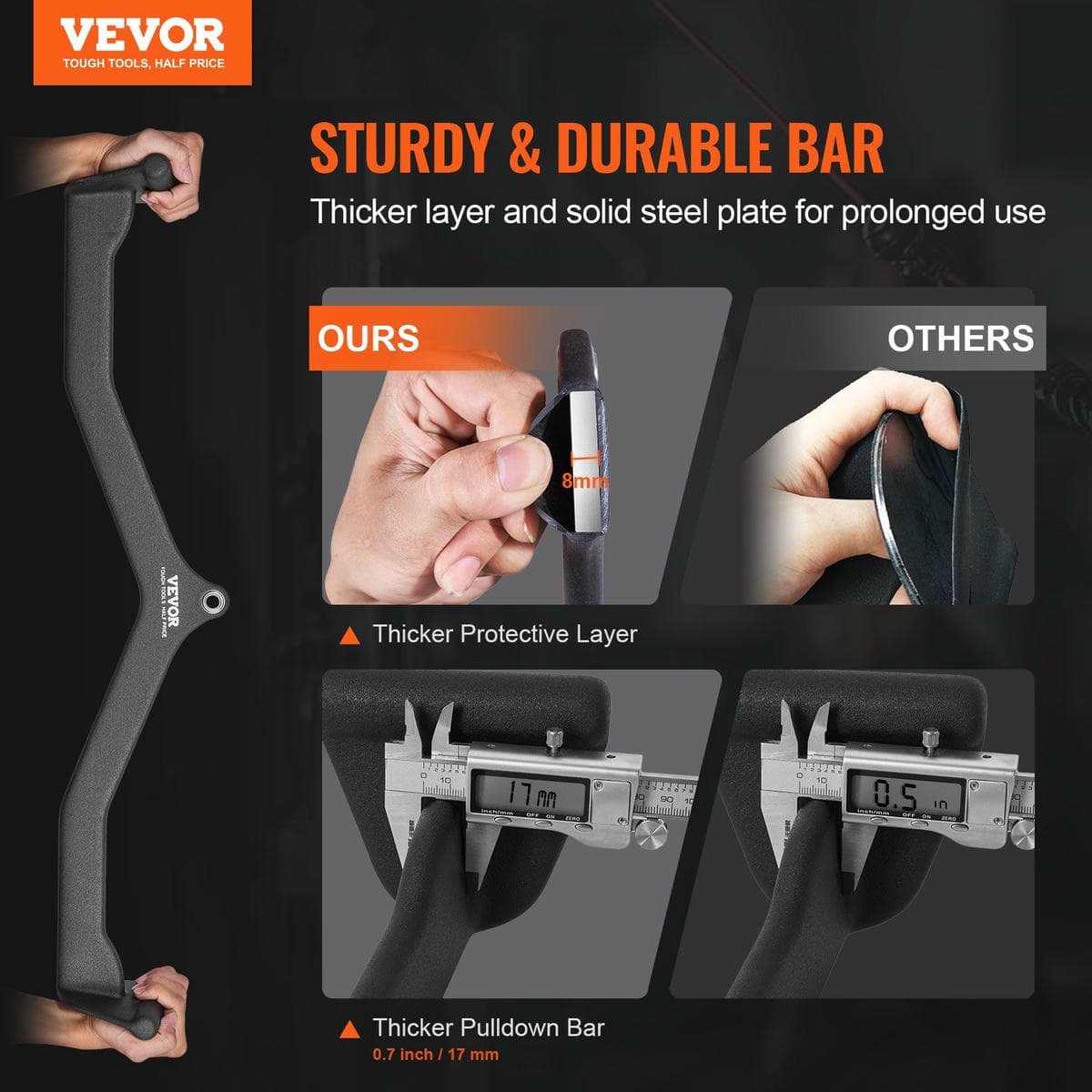 VEVOR LAT Pulldown Bar Tricep Handle Attachment V-bar Cable Machine for Home Gym 2 VEVOR LAT Pulldown Bar Tricep Handle Attachment V-bar Cable Machine for Home Gym - Image 2