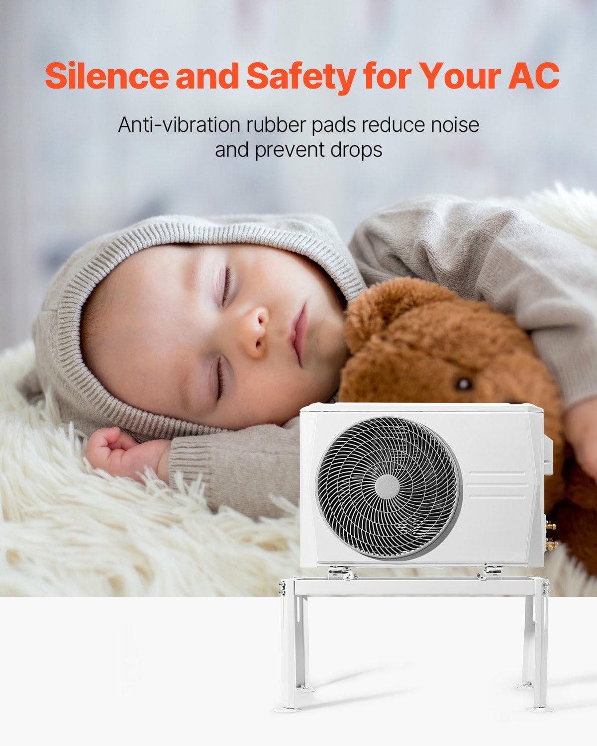 VEVOR Mini Split Ground Stand Adjustable for 9000-24000 BTU 200kg Load 5 VEVOR Mini Split Ground Stand Adjustable for 9000-24000 BTU 200kg Load - Image 5