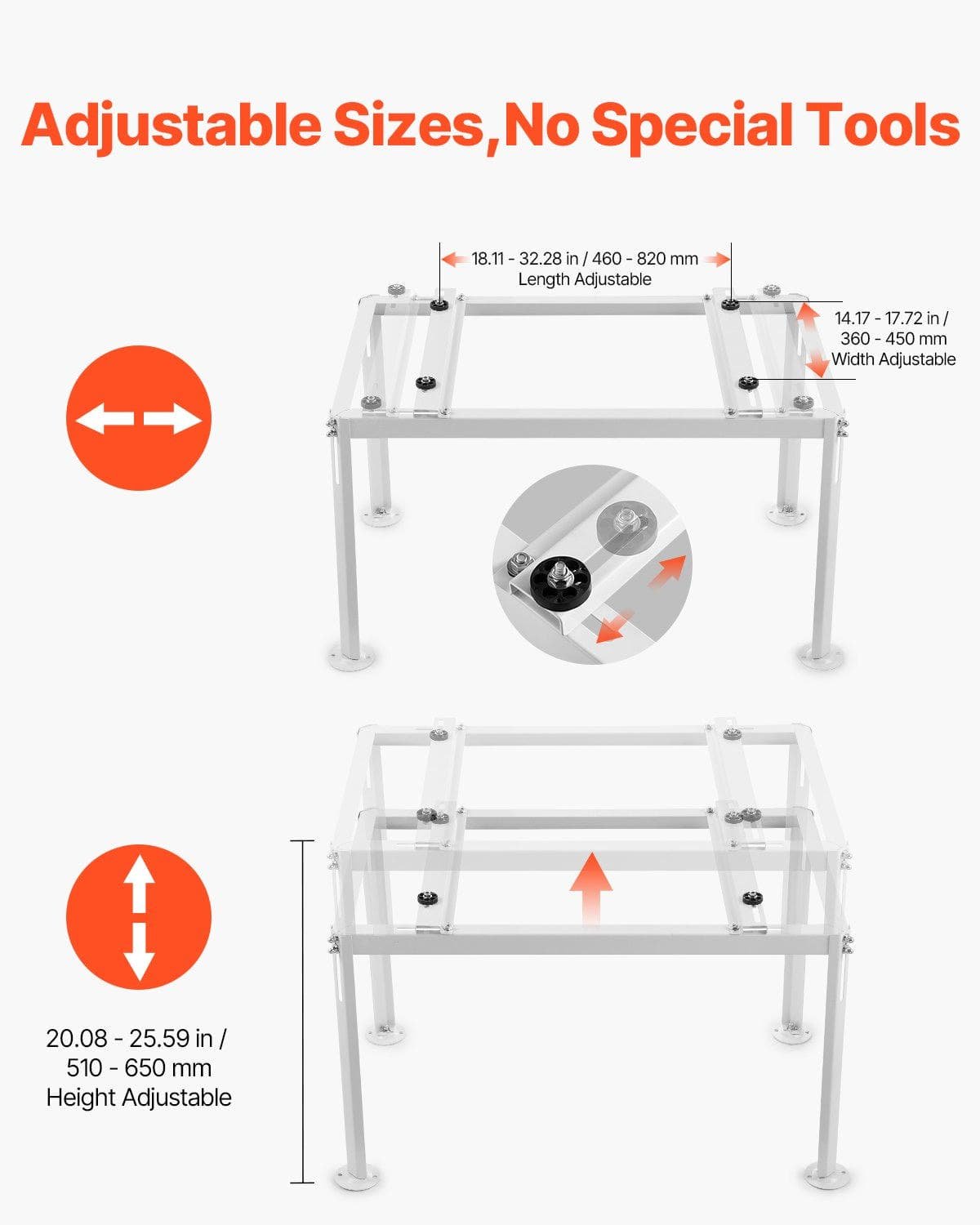 VEVOR Mini Split Ground Stand Adjustable Anti Vibration for 9000-36000 BTU 4 VEVOR Mini Split Ground Stand Adjustable Anti Vibration for 9000-36000 BTU - Image 4
