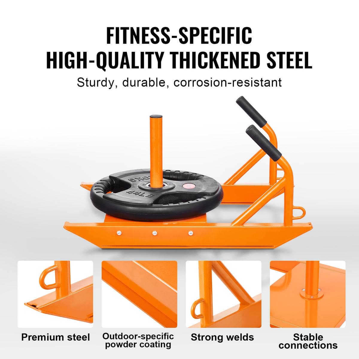 VEVOR Weight Power Pull Push Sled Fitness Strength Speed Training Sled Orange 5 VEVOR Weight Power Pull Push Sled Fitness Strength Speed Training Sled Orange - Image 5