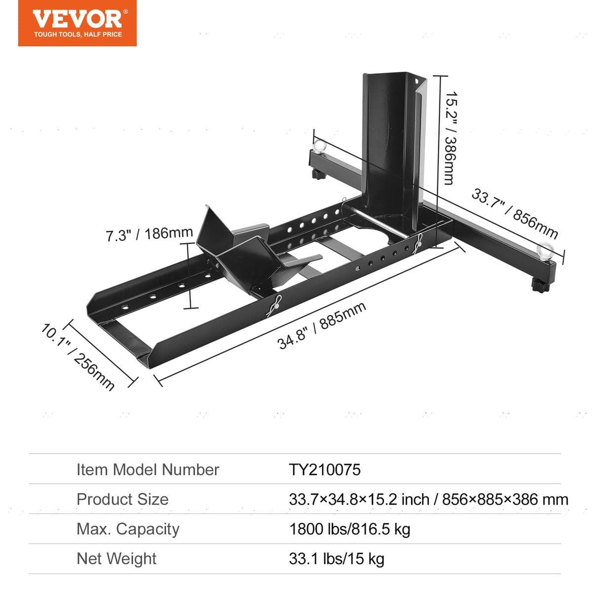 VEVOR Motorcycle Wheel Chock Upright, 816.5 kg Capacity, Heavy-duty Steel Motorcycle Front Wheel Stand with 6 Adjustable Holes, For 381-558.8 mm Off-Road Motorcycles, Standard Motorcycles 7 VEVOR Motorcycle Wheel Chock Upright, 816.5 kg Capacity, Heavy-duty Steel Motorcycle Front Wheel Stand with 6 Adjustable Holes, For 381-558.8 mm Off-Road Motorcycles, Standard Motorcycles - Image 7