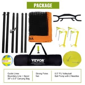 VEVOR Outdoor Portable Volleyball Net System, Adjustable Height Aluminum Poles, Professional Volleyball Set with PVC Volleyball, Pump, Carrying Bag, Heavy Duty Volleyball Net for Backyard, Beach, Lawn 6 VEVOR Outdoor Portable Volleyball Net System, Adjustable Height Aluminum Poles, Professional Volleyball Set with PVC Volleyball, Pump, Carrying Bag, Heavy Duty Volleyball Net for Backyard, Beach, Lawn | Fitness Equipment Store