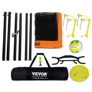 VEVOR Outdoor Portable Volleyball Net System, Adjustable Height Aluminum Poles, Professional Volleyball Set with PVC Volleyball, Pump, Carrying Bag, Heavy Duty Volleyball Net for Backyard, Beach, Lawn 9 VEVOR Outdoor Portable Volleyball Net System, Adjustable Height Aluminum Poles, Professional Volleyball Set with PVC Volleyball, Pump, Carrying Bag, Heavy Duty Volleyball Net for Backyard, Beach, Lawn | Fitness Equipment Store