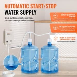 VEVOR Bottled Water Dispenser Pump System, 2x5 Gallon Dispensing System, Automatic Electric Water Dispenser, Double-Pipe Water Jug Pump, Compatible Use with Coffee/Tea Machine, Refrigerator, Ice Maker 4 VEVOR Bottled Water Dispenser Pump System, 2x5 Gallon Dispensing System, Automatic Electric Water Dispenser, Double-Pipe Water Jug Pump, Compatible Use with Coffee/Tea Machine, Refrigerator, Ice Maker | Fitness Equipment Store
