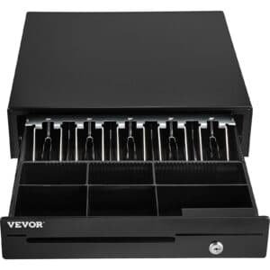 VEVOR Cash Register Drawer, 16" 12 V, for POS System with 5 Bill 6 Coin Cash Tray, Removable Coin Compartment & 2 Keys Included, RJ11/RJ12 Cable for Supermarket, Bar, Coffee Shop, Restaurant | Fitness Equipment Store