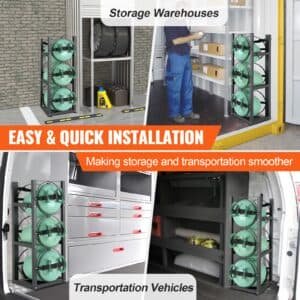 VEVOR Refrigerant Tank Rack, with 3 x 30lbs Bottle Tanks, Cylinder Tank Rack 12.79x12.99x33.07 in, Refrigerant Cylinder Rack Gas Cylinder Racks and Holders for Freon, Gases, Oxygen, Nitrogen 6 VEVOR Refrigerant Tank Rack, with 3 x 30lbs Bottle Tanks, Cylinder Tank Rack 12.79x12.99x33.07 in, Refrigerant Cylinder Rack Gas Cylinder Racks and Holders for Freon, Gases, Oxygen, Nitrogen | Fitness Equipment Store