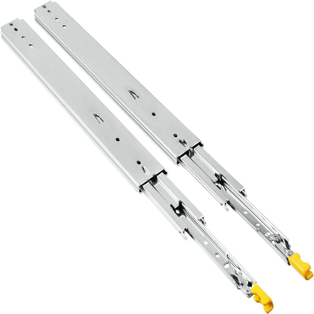 VEVOR Drawer Slides with Lock, 1 Pair 40 inch, Heavy-Duty Industrial Steel up to 500 lbs Capacity, 3-Fold Full Extension, Ball Bearing Lock-in & Lock-Out, Side Mount 9 VEVOR Drawer Slides with Lock, 1 Pair 40 inch, Heavy-Duty Industrial Steel up to 500 lbs Capacity, 3-Fold Full Extension, Ball Bearing Lock-in & Lock-Out, Side Mount - Image 9
