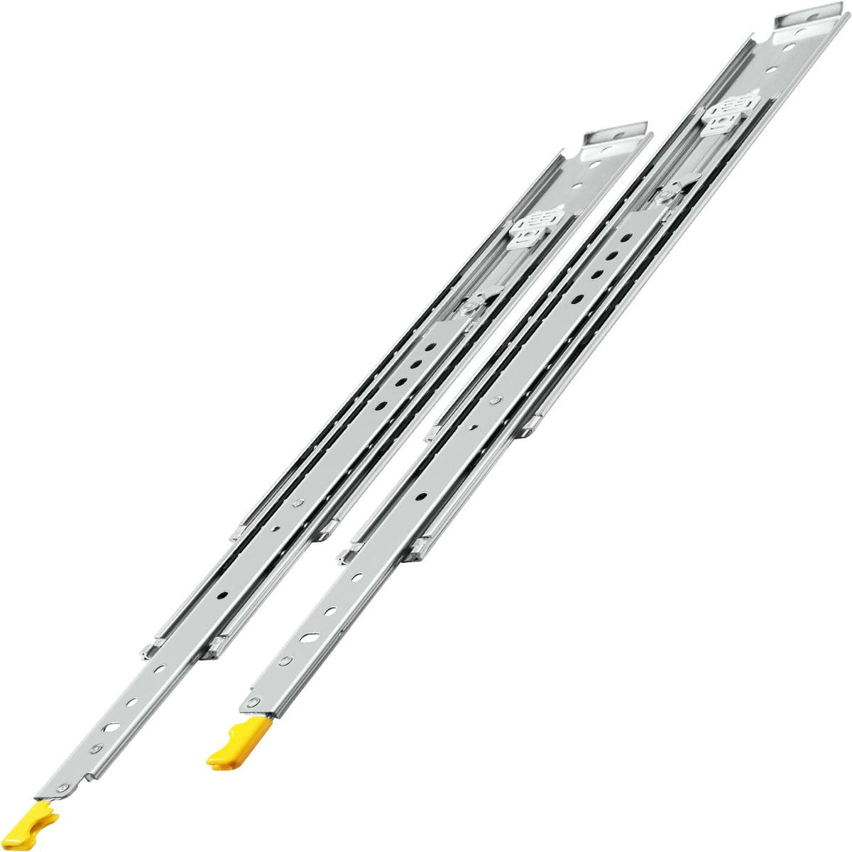 VEVOR Drawer Slides with Lock, 1 Pair 40 inch, Heavy-Duty Industrial Steel up to 500 lbs Capacity, 3-Fold Full Extension, Ball Bearing Lock-in & Lock-Out, Side Mount 10 VEVOR Drawer Slides with Lock, 1 Pair 40 inch, Heavy-Duty Industrial Steel up to 500 lbs Capacity, 3-Fold Full Extension, Ball Bearing Lock-in & Lock-Out, Side Mount - Image 10