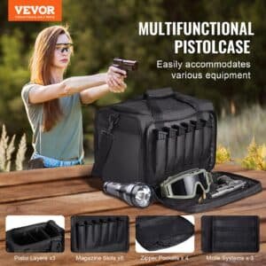 VEVOR Range Bag for 3 Pistols Tactical Gun Range Bag Single Shoulder Strip Black 2 VEVOR Range Bag for 3 Pistols Tactical Gun Range Bag Single Shoulder Strip Black | Fitness Equipment Store