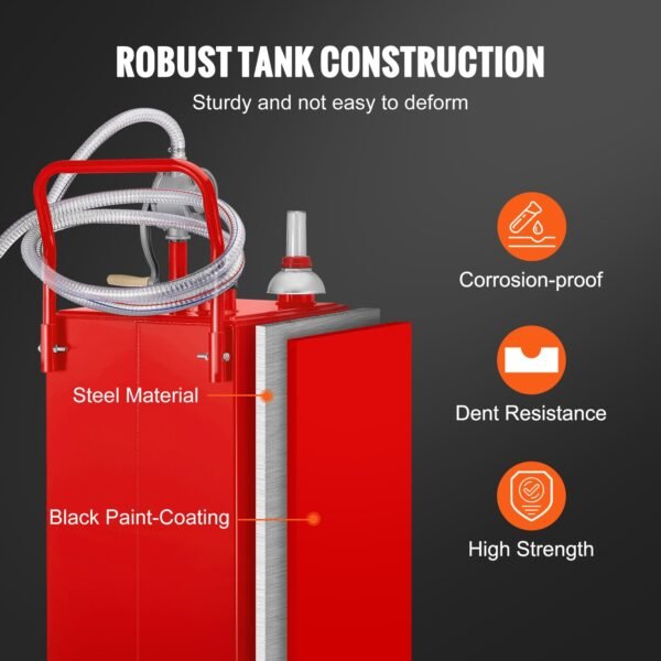 VEVOR 114L Fuel Caddy, Gas Storage Tank & 4 Wheels, with Manuel Transfer Pump, Gasoline Diesel Fuel Container for Cars, Lawn Mowers, ATVs, Boats, More, Red | Fitness Equipment Store