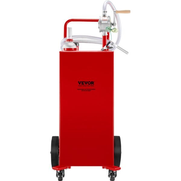 VEVOR 114L Fuel Caddy, Gas Storage Tank & 4 Wheels, with Manuel Transfer Pump, Gasoline Diesel Fuel Container for Cars, Lawn Mowers, ATVs, Boats, More, Red | Fitness Equipment Store