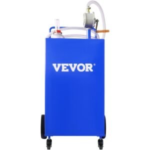 VEVOR 114L Fuel Caddy, Gas Storage Tank & 4 Wheels, with Manuel Transfer Pump, Gasoline Diesel Fuel Container for Cars, Lawn Mowers, ATVs, Boats, More, Blue | Fitness Equipment Store