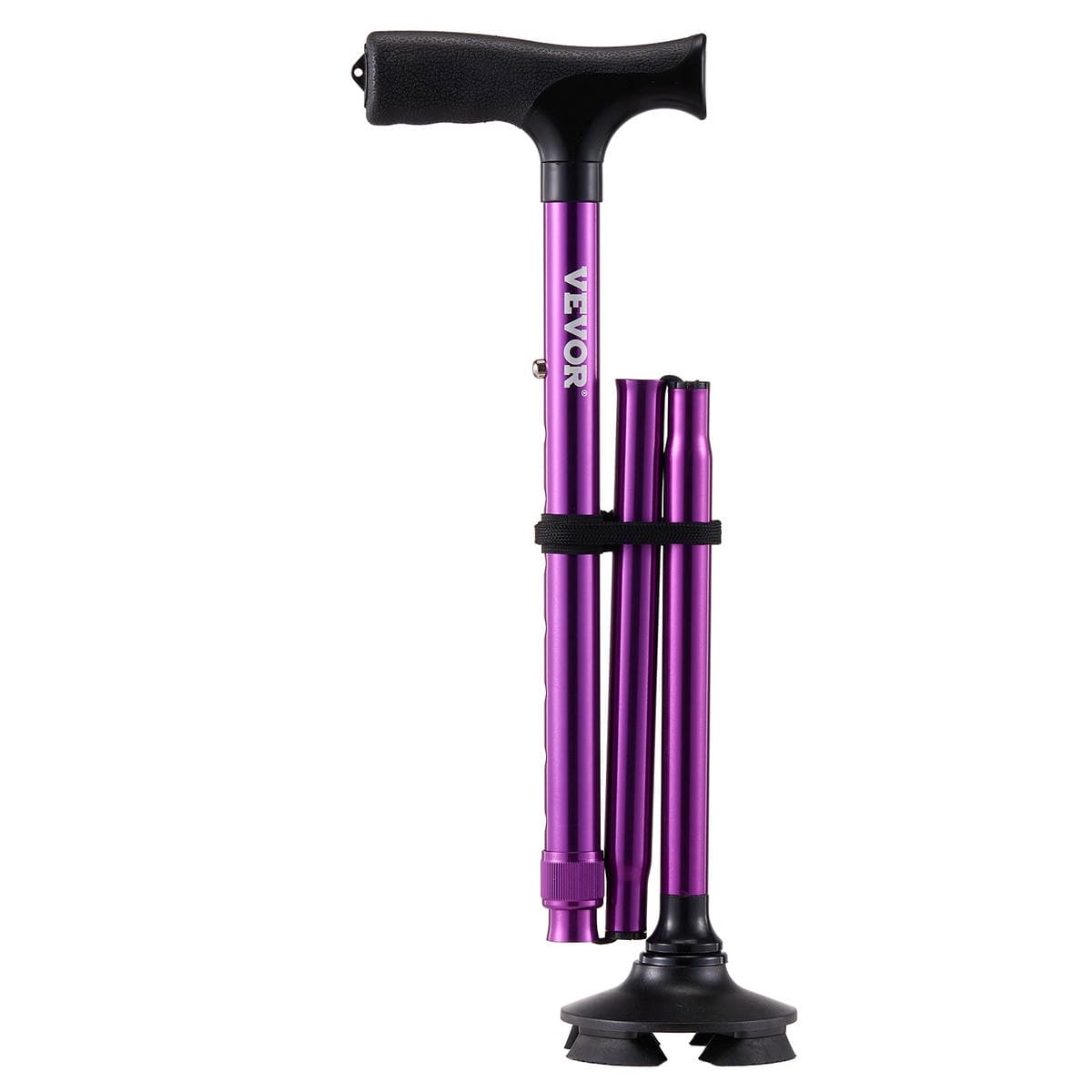 VEVOR Walking Cane Folding Walking Stick 8-Level Height 4-Pronged Pivoting Base 1 VEVOR Walking Cane Folding Walking Stick 8-Level Height 4-Pronged Pivoting Base