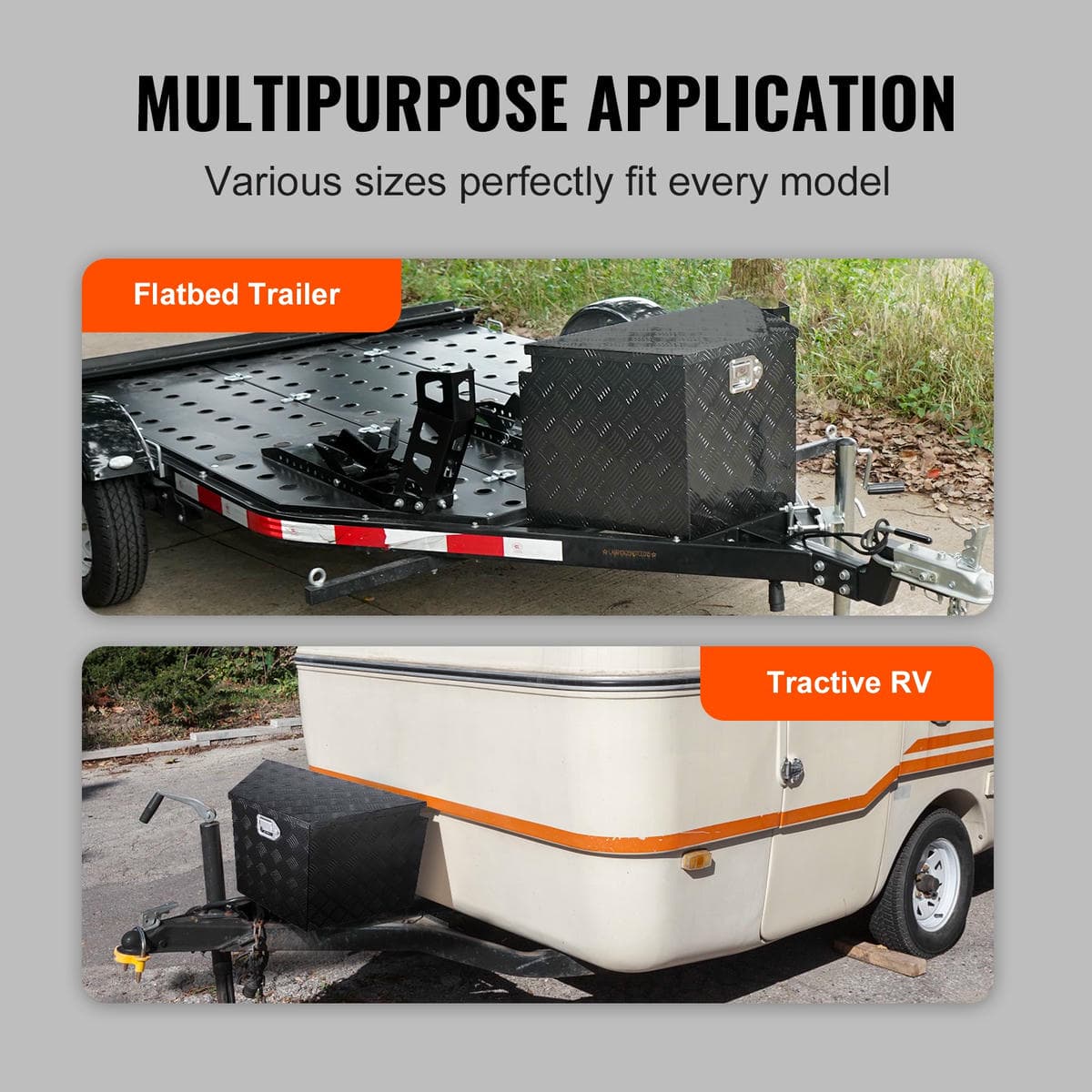 VEVOR Trailer Tongue Box, Aluminum Alloy Diamond Plate Tongue Box Tool Chest, Heavy Duty Trailer Box Storage with Lock and Keys, for Pickup Truck, RV, Trailer, 737 x 410 x 460 mm/29x16.5x18inch 6 VEVOR Trailer Tongue Box, Aluminum Alloy Diamond Plate Tongue Box Tool Chest, Heavy Duty Trailer Box Storage with Lock and Keys, for Pickup Truck, RV, Trailer, 737 x 410 x 460 mm/29x16.5x18inch - Image 6
