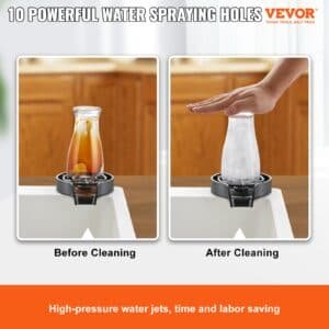 VEVOR Glass Rinser, 10 Powerful Spraying Jets Rotating Cup Rinser for Sink, Wearproof ABS Kitchen Sink Faucet Cup Washer & ABS Cup Holder for Baby Bottle, Glass Cup, Wine Glass (Black Base) 2 VEVOR Glass Rinser, 10 Powerful Spraying Jets Rotating Cup Rinser for Sink, Wearproof ABS Kitchen Sink Faucet Cup Washer & ABS Cup Holder for Baby Bottle, Glass Cup, Wine Glass (Black Base) | Fitness Equipment Store