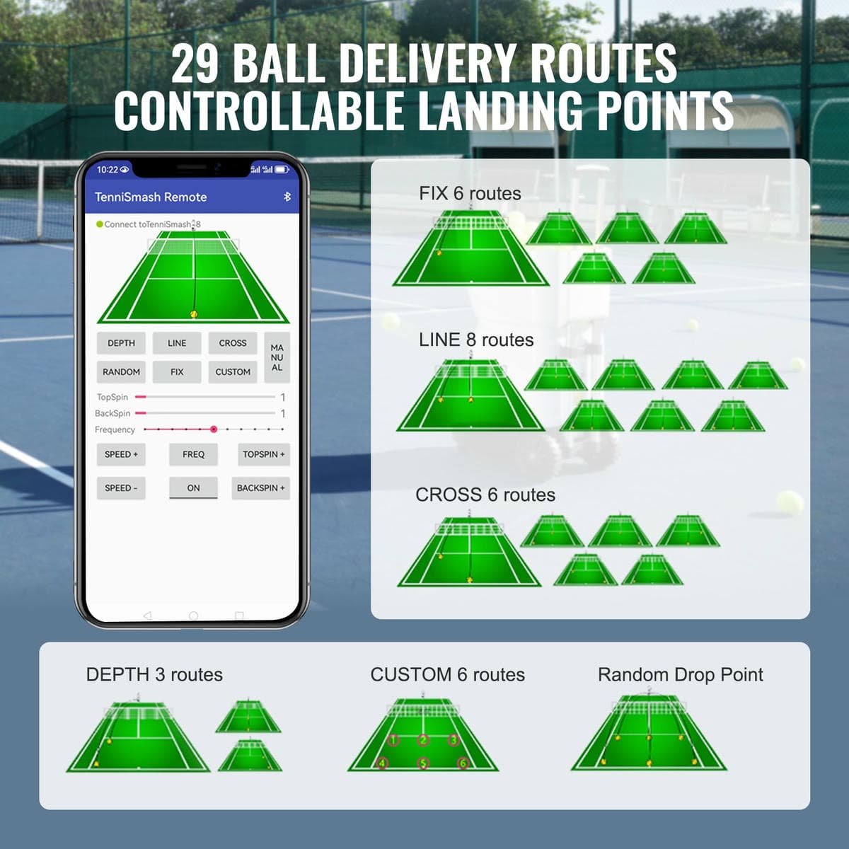 V952-WQFQJYX08JJKK5U4SV3-202507141235-02.jpg VEVOR Tennis Ball Machine Automatic Portable Ball Launcher Training Practice | Fitness Equipment Store