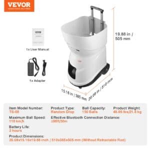 VEVOR Tennis Ball Machine Automatic Portable Ball Launcher Training Practice 7 VEVOR Tennis Ball Machine Automatic Portable Ball Launcher Training Practice | Fitness Equipment Store