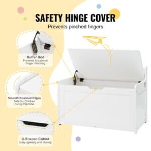 VEVOR Kids Toy Storage Bench Wooden Toy Box Chest 32.68 x 17.91 x 24.02" White 4 VEVOR Kids Toy Storage Bench Wooden Toy Box Chest 32.68 x 17.91 x 24.02" White | Fitness Equipment Store