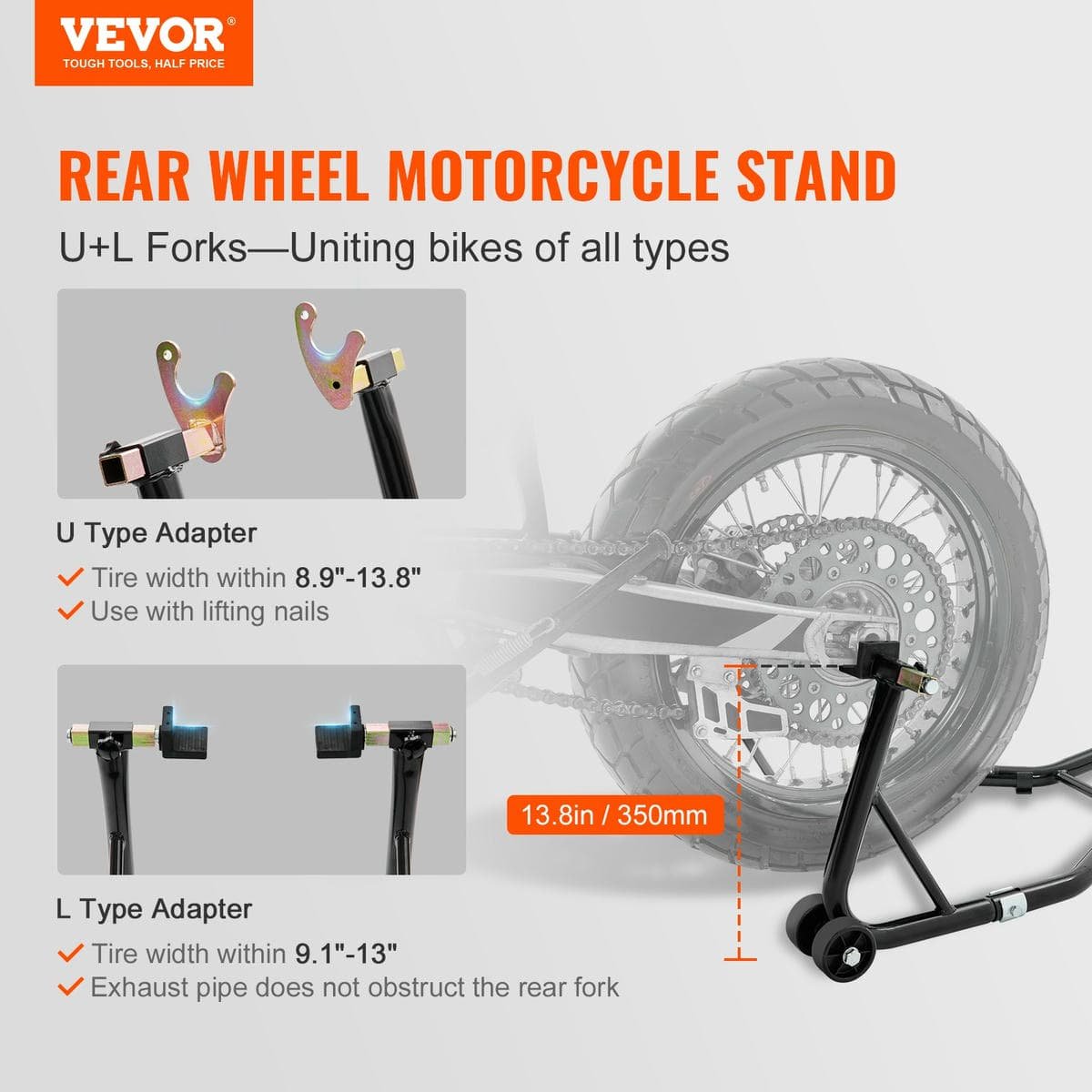 VEVOR Motorcycle Bike Stand Rear 850 LBS Forklift Spoolift Paddock Swingarm Lift 2 VEVOR Motorcycle Bike Stand Rear 850 LBS Forklift Spoolift Paddock Swingarm Lift - Image 2