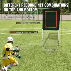 VEVOR Folding Lacrosse Rebounder for Backyard, 3x8 Ft Volleyball Bounce Back Net, Pitchback Throwback Baseball Softball Return Training Screen, Adjustable Angle Shooting Practice Training Wall, Black 3 VEVOR Folding Lacrosse Rebounder for Backyard, 3x8 Ft Volleyball Bounce Back Net, Pitchback Throwback Baseball Softball Return Training Screen, Adjustable Angle Shooting Practice Training Wall, Black | Fitness Equipment Store