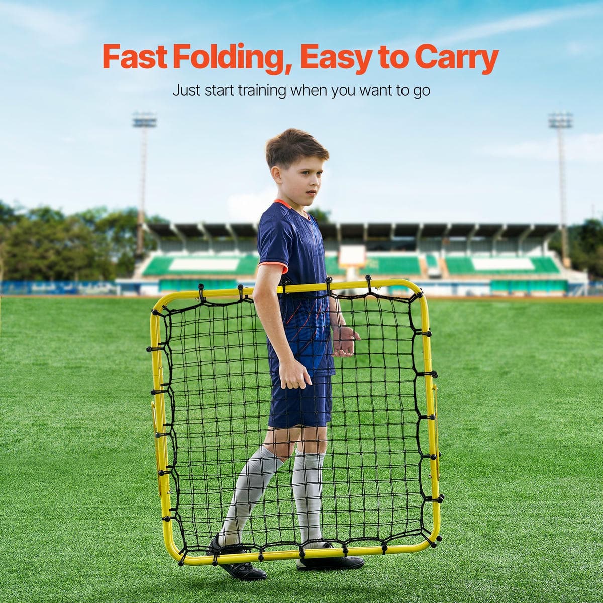 VEVOR 40"x35"x37" Soccer Rebounder Net Kick-Back Portable Football Training Gift 5 VEVOR 40"x35"x37" Soccer Rebounder Net Kick-Back Portable Football Training Gift - Image 5