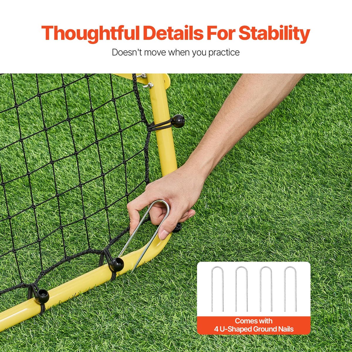 VEVOR 40"x35"x37" Soccer Rebounder Net Kick-Back Portable Football Training Gift 6 VEVOR 40"x35"x37" Soccer Rebounder Net Kick-Back Portable Football Training Gift - Image 6