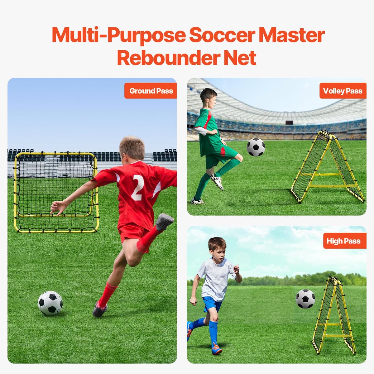 VEVOR 40"x35"x37" Soccer Rebounder Net Kick-Back Portable Football Training Gift 7 VEVOR 40"x35"x37" Soccer Rebounder Net Kick-Back Portable Football Training Gift - Image 7