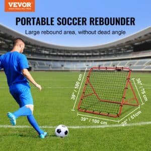 VEVOR Soccer Rebounder Rebound Net, Kick-Back 100x100 cm, Portable Football Training Gifts, Fully Adjustable Angles Goal Net, Aids & Equipment for Kids Teens & All Ages, Easy Set Up & Perfect Storage | Fitness Equipment Store
