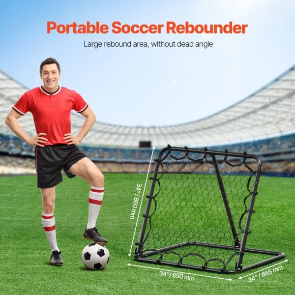 VEVOR 34"x34" Soccer Rebounder Net Kick-Back Portable Football Training Gifts | Fitness Equipment Store