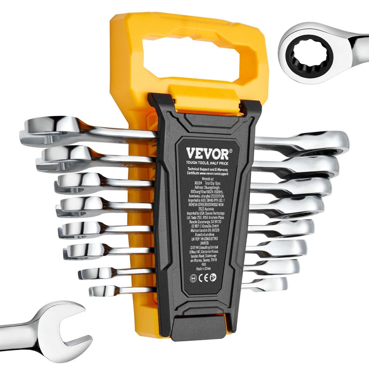 V952-ZXBSTZGDK8PCTOFDPV0-202507141322-00.jpg VEVOR Combination Wrench Set 8-Piece Metric 8 mm to 19 mm with Organizer Rack | Fitness Equipment Store
