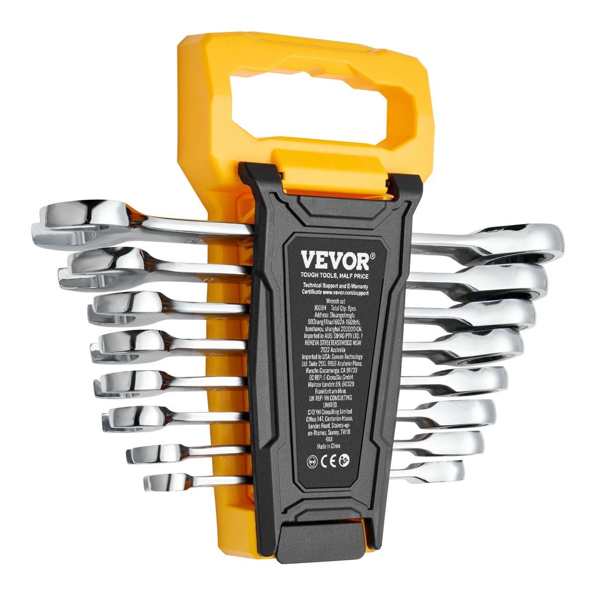 V952-ZXBSTZGDK8PCTOFDPV0-202507141322-09.jpg VEVOR Combination Wrench Set 8-Piece Metric 8 mm to 19 mm with Organizer Rack | Fitness Equipment Store