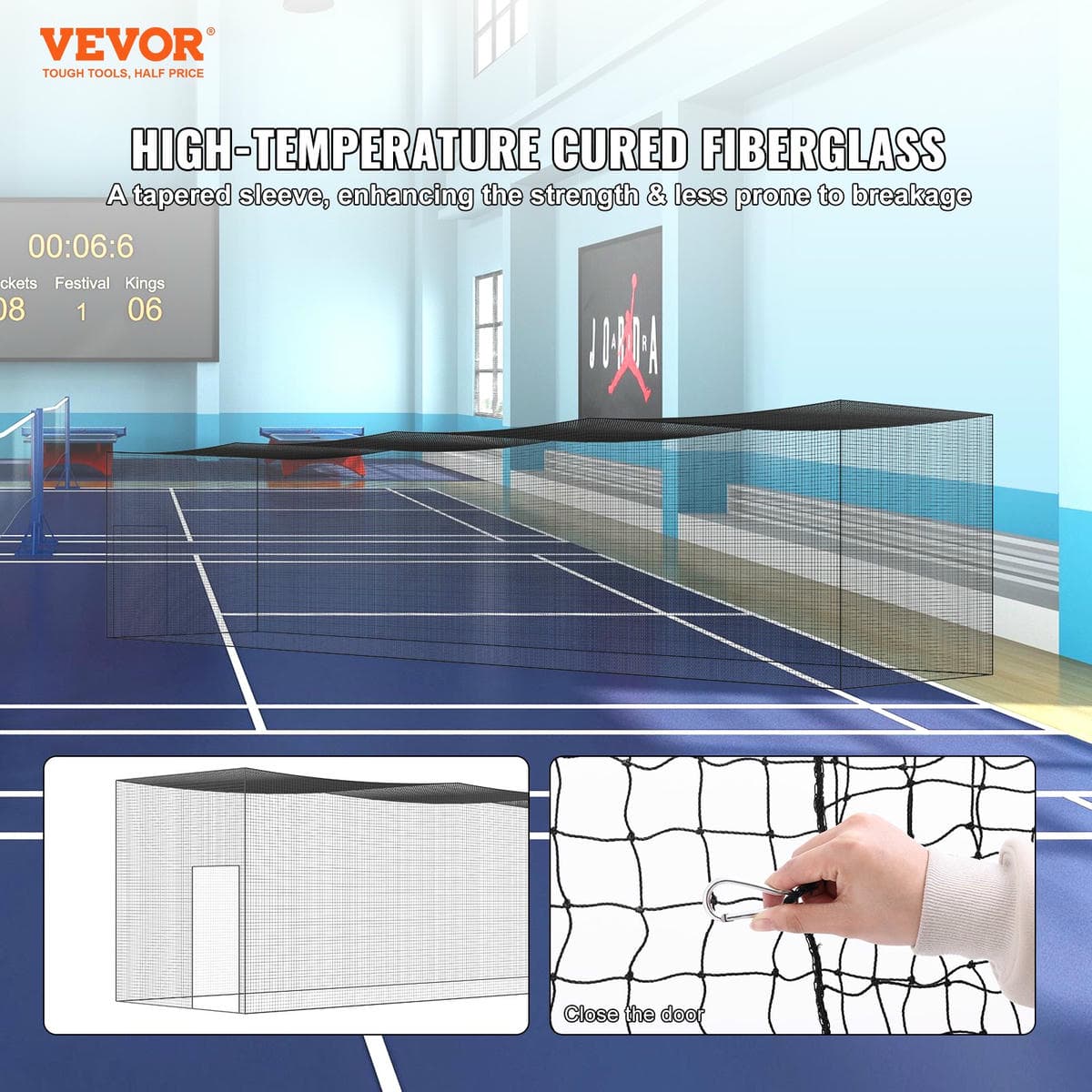 VEVOR Baseball Batting Netting, Professional Softball Baseball Batting Hitting Training Net, Practice Portable Pitching Cage Net with Door & Carry Bag, Heavy Duty Enclosed PE Netting,1676CM (NET ONLY) 2 VEVOR Baseball Batting Netting, Professional Softball Baseball Batting Hitting Training Net, Practice Portable Pitching Cage Net with Door & Carry Bag, Heavy Duty Enclosed PE Netting,1676CM (NET ONLY) - Image 2