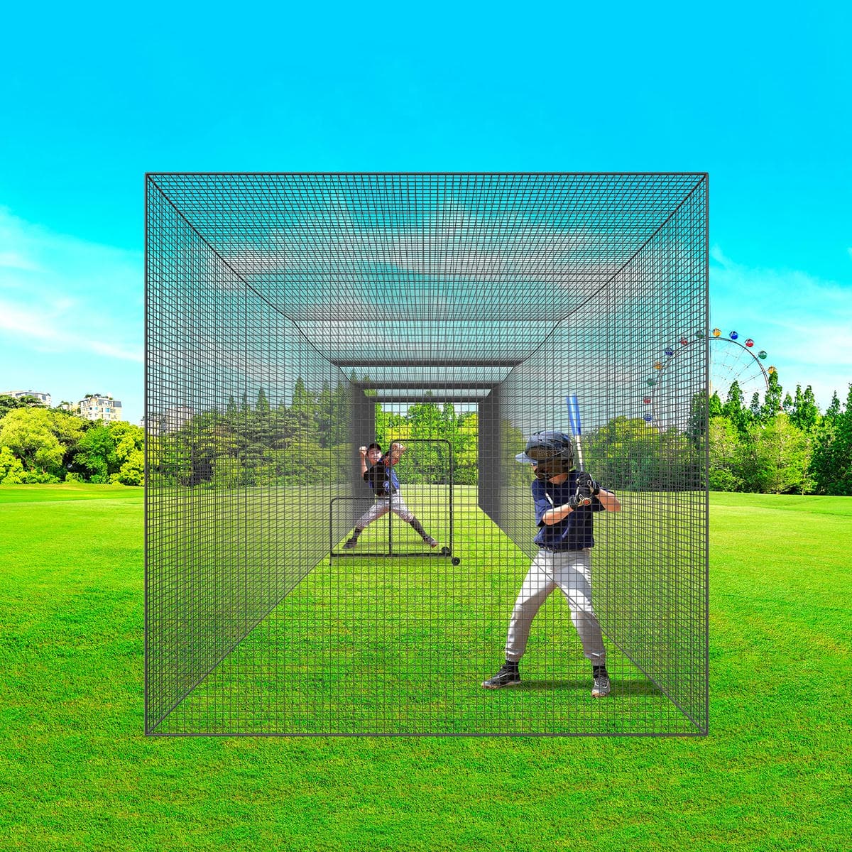 VEVOR Baseball Batting Netting, Professional Softball Baseball Batting Hitting Training Net, Practice Portable Pitching Cage Net with Door & Carry Bag, Heavy Duty Enclosed PE Netting,1676CM (NET ONLY) 8 VEVOR Baseball Batting Netting, Professional Softball Baseball Batting Hitting Training Net, Practice Portable Pitching Cage Net with Door & Carry Bag, Heavy Duty Enclosed PE Netting,1676CM (NET ONLY) - Image 8