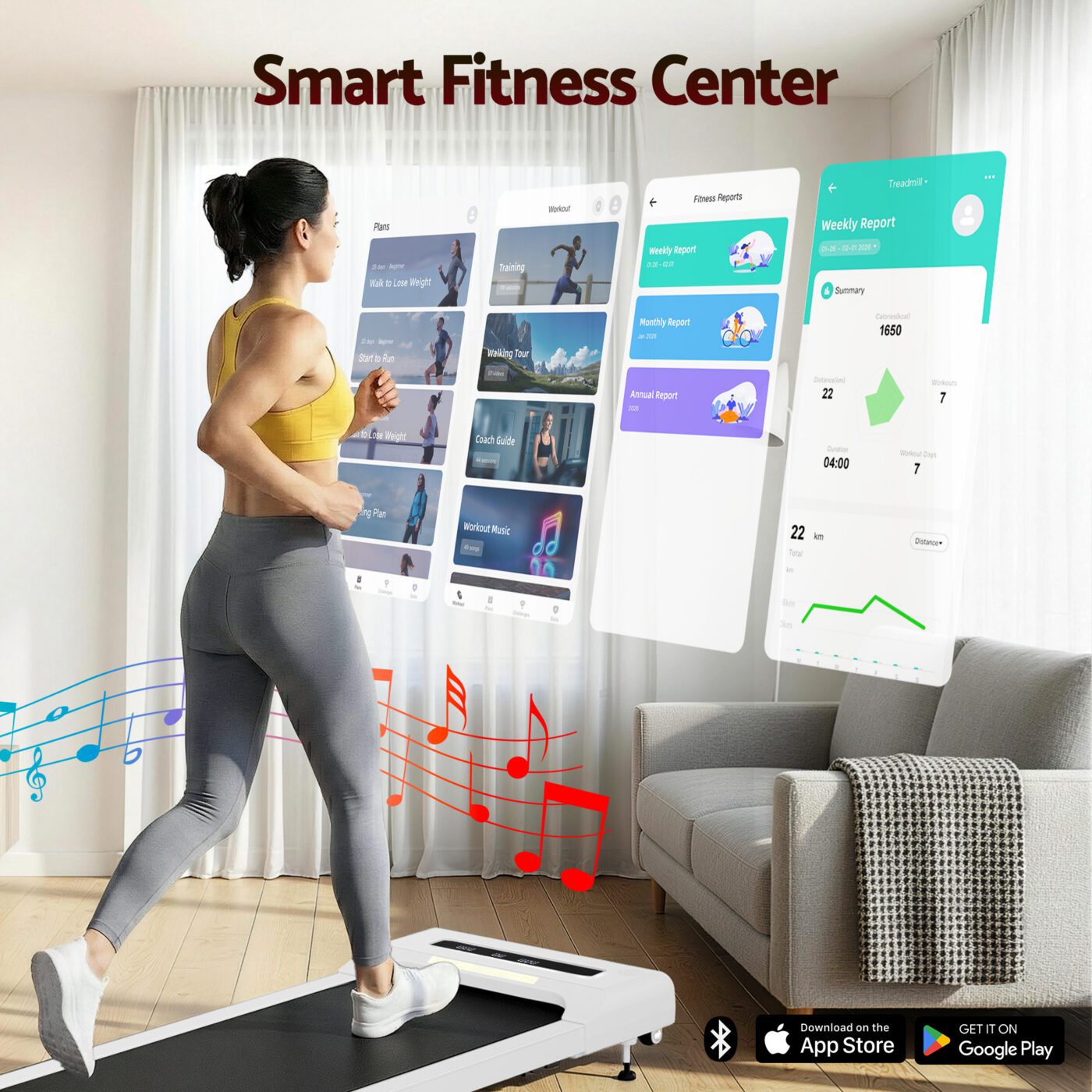 Everfit Treadmill Electric Walking Pad Incline Under Desk Home Gym 380mm White 3 Everfit Treadmill Electric Walking Pad Incline Under Desk Home Gym 380mm White - Image 3