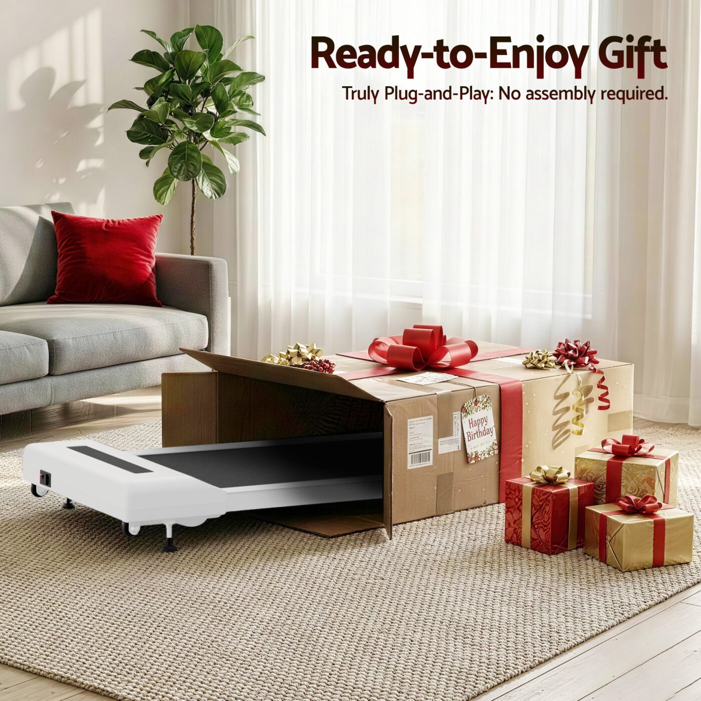 Everfit Treadmill Electric Walking Pad Incline Under Desk Home Gym 380mm White 9 Everfit Treadmill Electric Walking Pad Incline Under Desk Home Gym 380mm White - Image 9