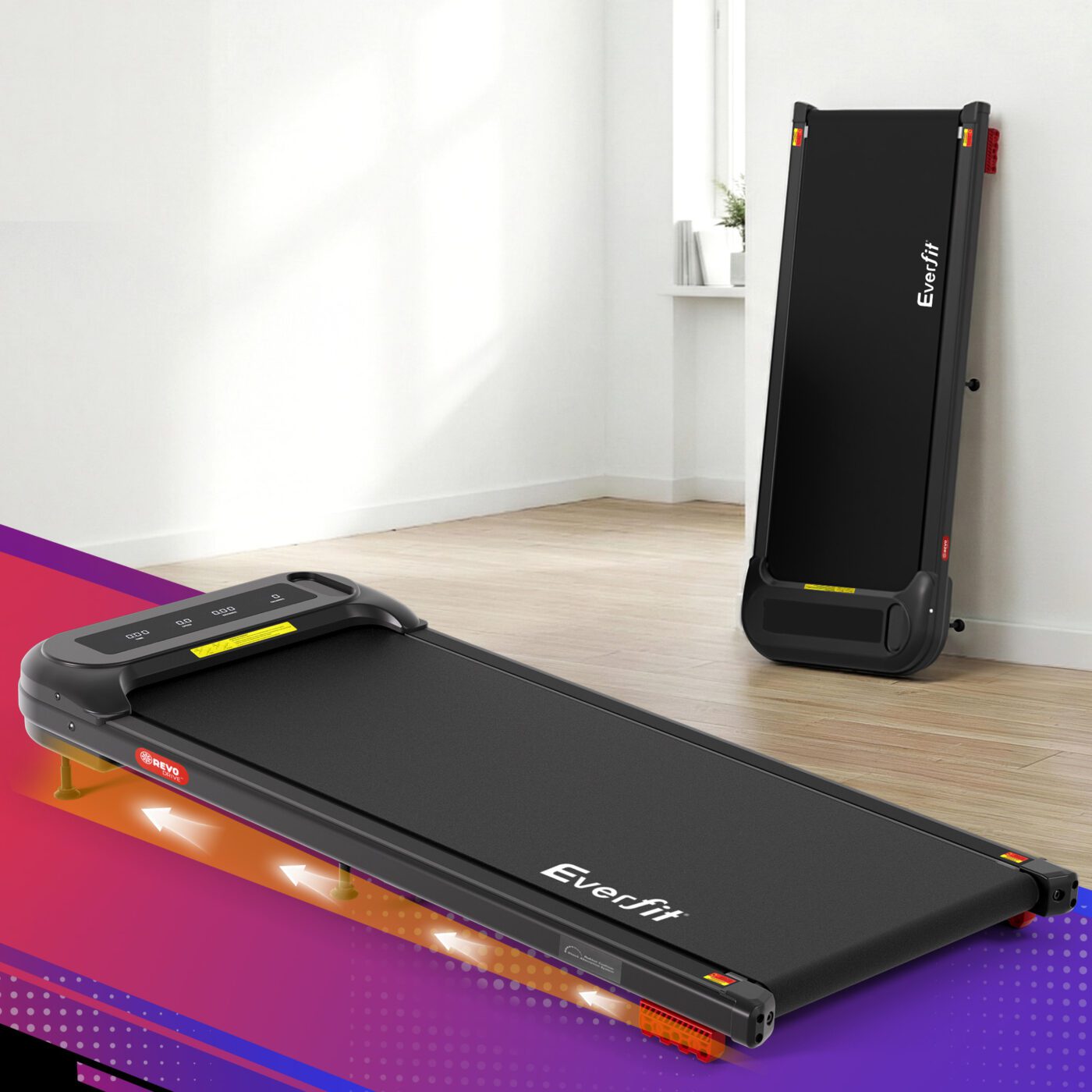 Everfit Treadmill Electric Walking Pad with Incline Under Desk Home Gym Black 12 Everfit Treadmill Electric Walking Pad with Incline Under Desk Home Gym Black - Image 12