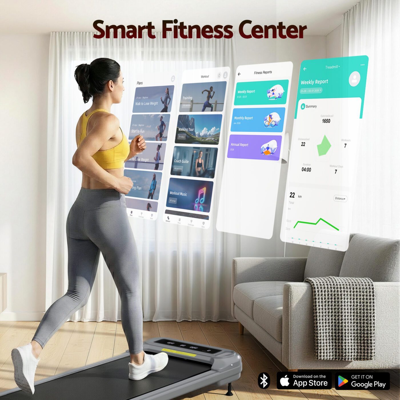 Everfit Treadmill Electric Walking Pad with Incline Under Desk Home Gym Grey 3 Everfit Treadmill Electric Walking Pad with Incline Under Desk Home Gym Grey - Image 3