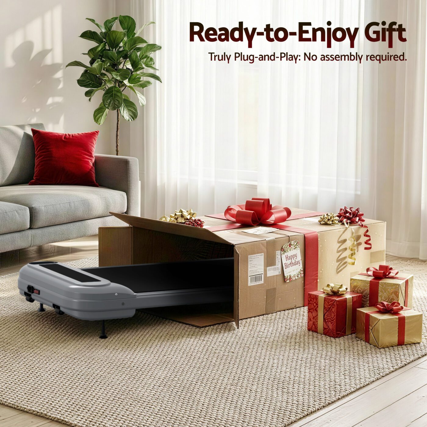 Everfit Treadmill Electric Walking Pad with Incline Under Desk Home Gym Grey 9 Everfit Treadmill Electric Walking Pad with Incline Under Desk Home Gym Grey - Image 9