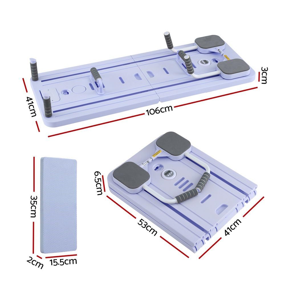 Everfit Pilates Board Foldable Reformer Multi Functional Exercise Trainer Purple 2 Everfit Pilates Board Foldable Reformer Multi Functional Exercise Trainer Purple - image 2