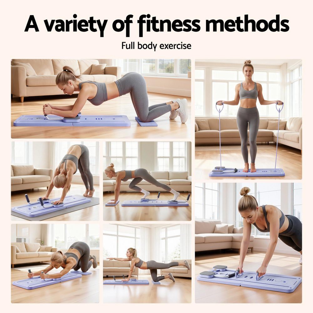 Everfit Pilates Board Foldable Reformer Multi Functional Exercise Trainer Purple 4 Everfit Pilates Board Foldable Reformer Multi Functional Exercise Trainer Purple - image 4
