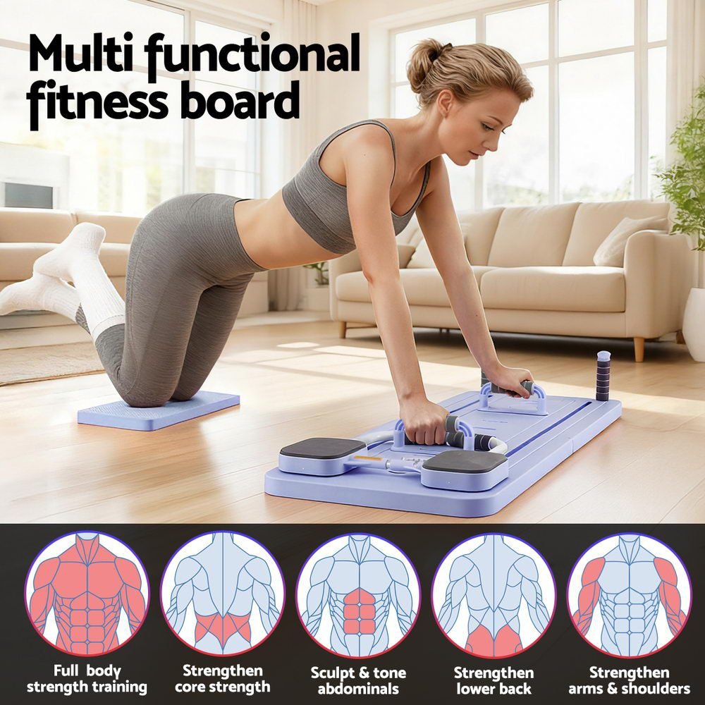 Everfit Pilates Board Foldable Reformer Multi Functional Exercise Trainer Purple 5 Everfit Pilates Board Foldable Reformer Multi Functional Exercise Trainer Purple - image 5