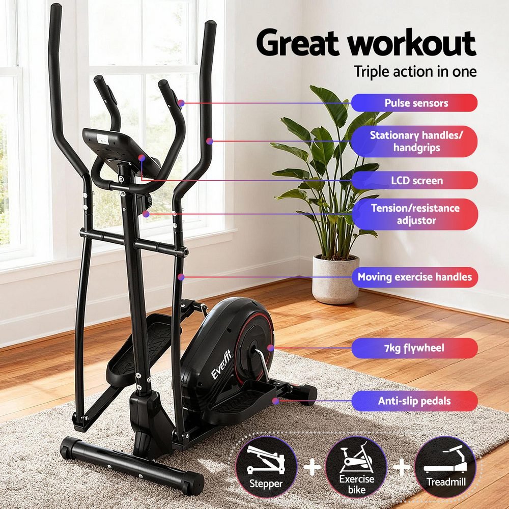 Everfit Exercise Bike Elliptical Cross Trainer Home Gym Fitness Machine LCD 4 Everfit Exercise Bike Elliptical Cross Trainer Home Gym Fitness Machine LCD - image 4