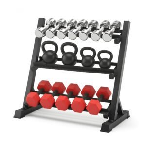 Everfit Dumbbell Rack 3-Tier Heavy Duty Weight Storage for Home Gym 300kg Capacity Black