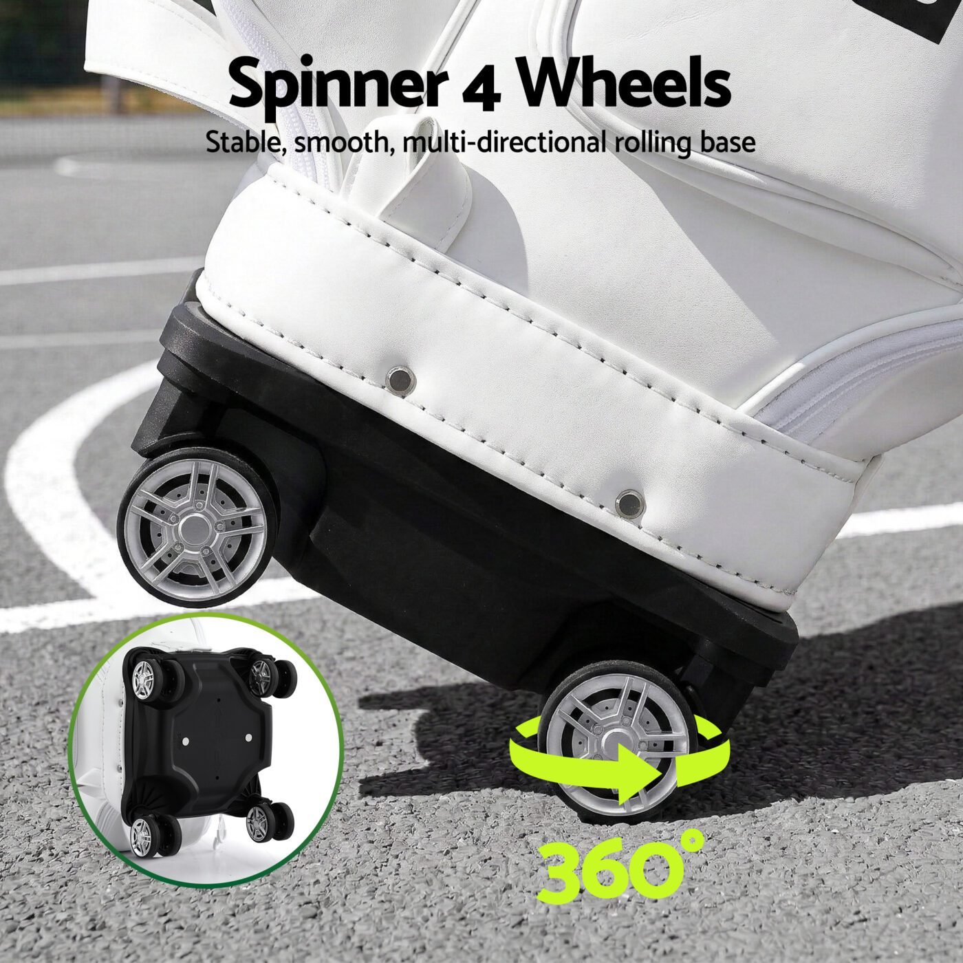 Everfit Golf Cart Bag Rolling Buggy Club Organiser Synthetic Leather White 5 Everfit Golf Cart Bag Rolling Buggy Club Organiser Synthetic Leather White - image 5