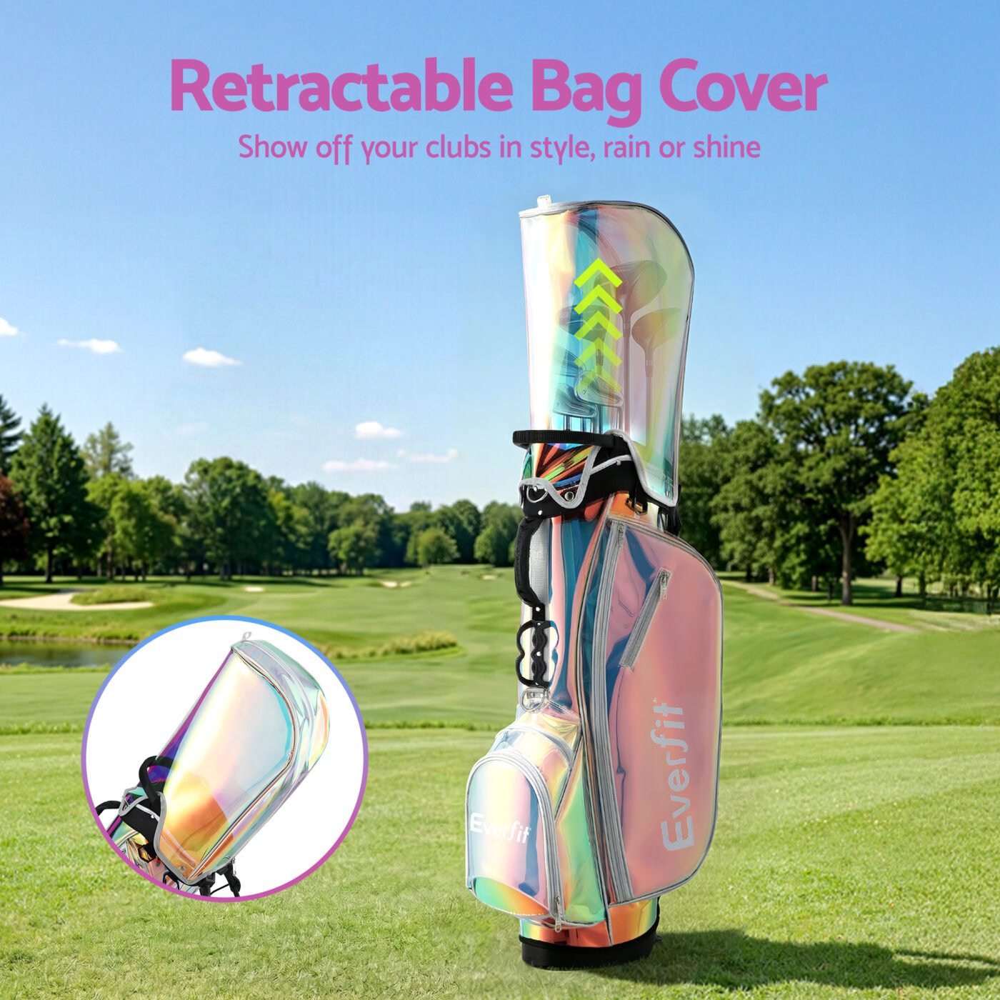 Everfit Golf Stand Bag Lightweight Carry Bag Dual Strap Club Divider Holographic 4 Everfit Golf Stand Bag Lightweight Carry Bag Dual Strap Club Divider Holographic - image 4
