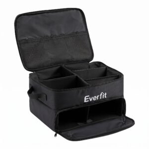 Everfit Golf Trunk Organizer for Car, 2-Tier Golf Storage Bag with Ventilated Shoe Compartment Black