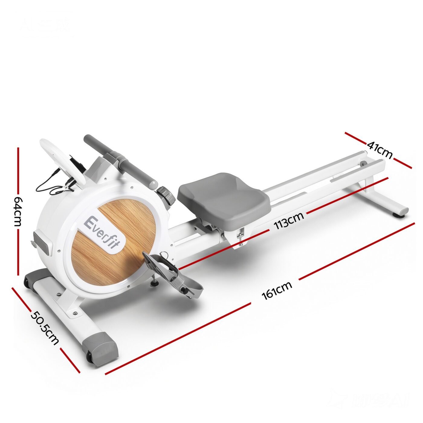 Everfit Rowing Machine for Home Magnetic Rowing Machine App Compatible Quiet Exercise Equipment White 2 Everfit Rowing Machine for Home Magnetic Rowing Machine App Compatible Quiet Exercise Equipment White - image 2