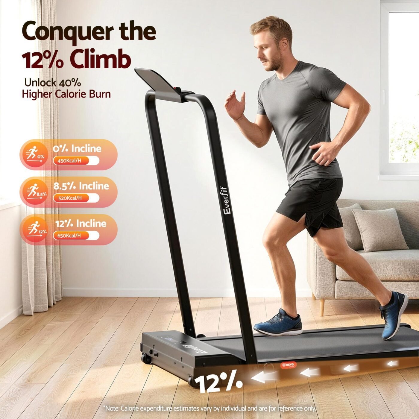 Everfit 3 in 1 Walking Pad Treadmill 12% Incline Under Desk Foldable Treadmills for Home Gym With 38cm Wide Belt APP Control 5 Everfit 3 in 1 Walking Pad Treadmill 12% Incline Under Desk Foldable Treadmills for Home Gym With 38cm Wide Belt APP Control - image 5
