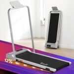 Everfit 3 in 1 Walking Pad Treadmill 12% Incline Foldable Under Desk Treadmills for Home Gym With 38cm Wide Belt Silver