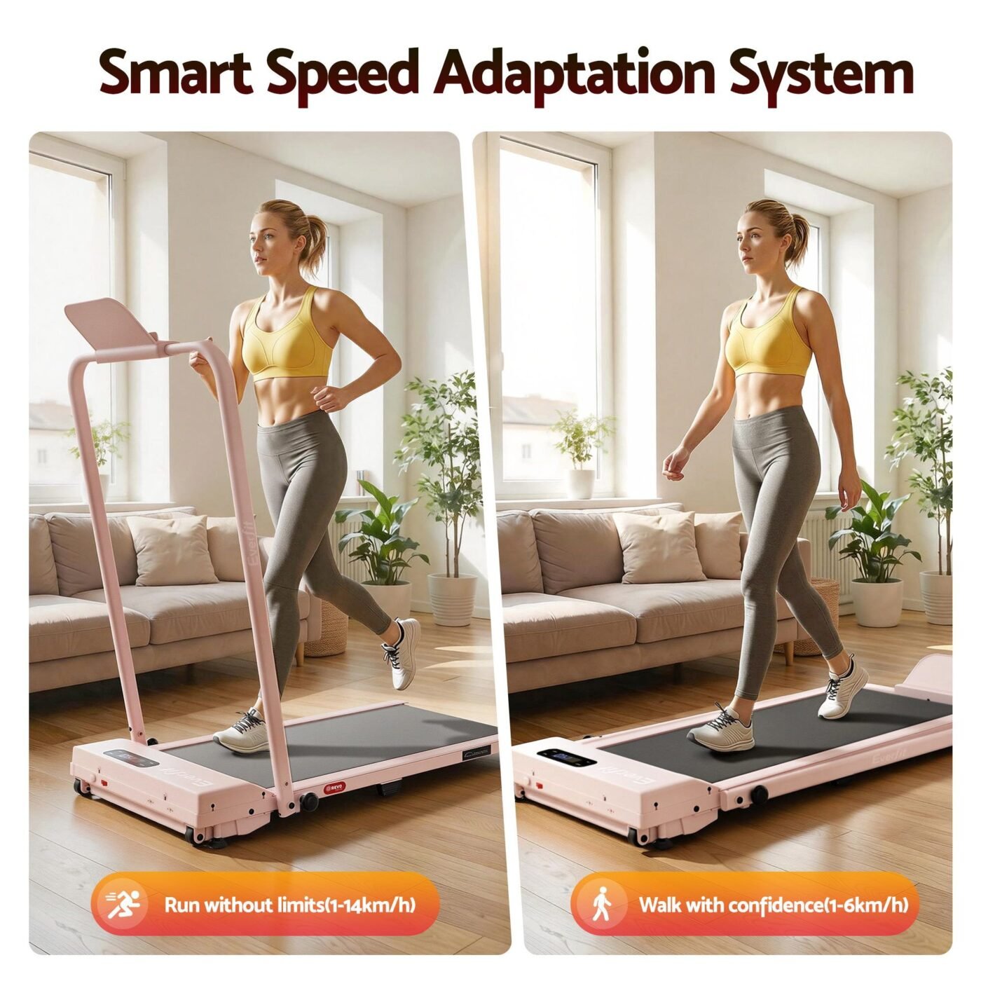 Everfit 3 in 1 Walking Pad Treadmill 12% Incline Under Desk Treadmills for Home Gym With 38cm Wide Belt APP Control 4 Everfit 3 in 1 Walking Pad Treadmill 12% Incline Under Desk Treadmills for Home Gym With 38cm Wide Belt APP Control - image 4